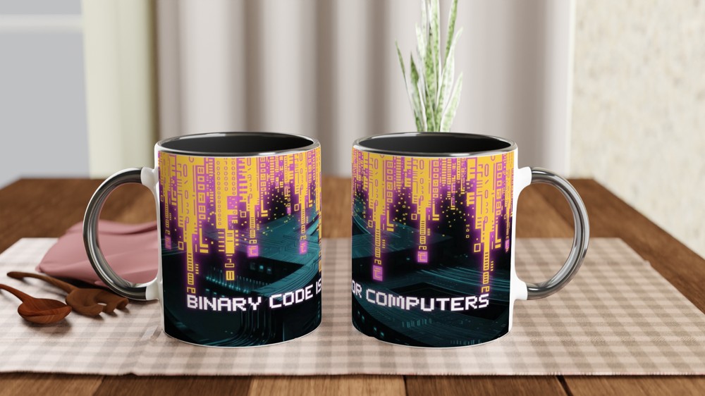 Binary Code Is For Computers - Non-Binary Pride Tech Mug — view 9