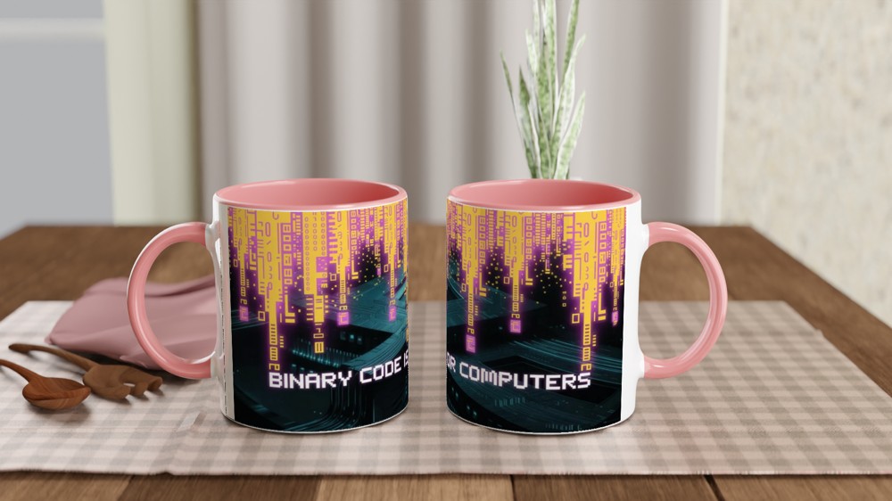 Binary Code Is For Computers - Non-Binary Pride Tech Mug — view 6
