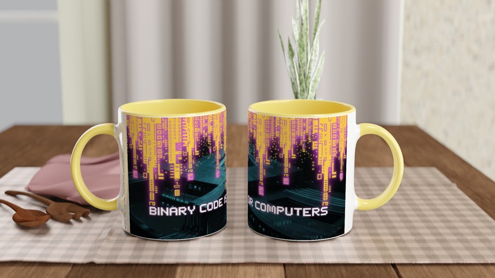Binary Code Is For Computers - Non-Binary Pride Tech Mug — view 8