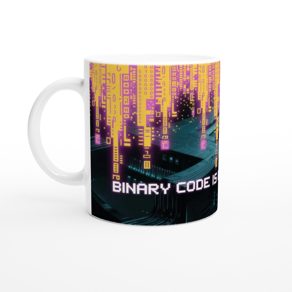 Binary Code Is For Computers - Non-Binary Pride Tech Mug — view 10
