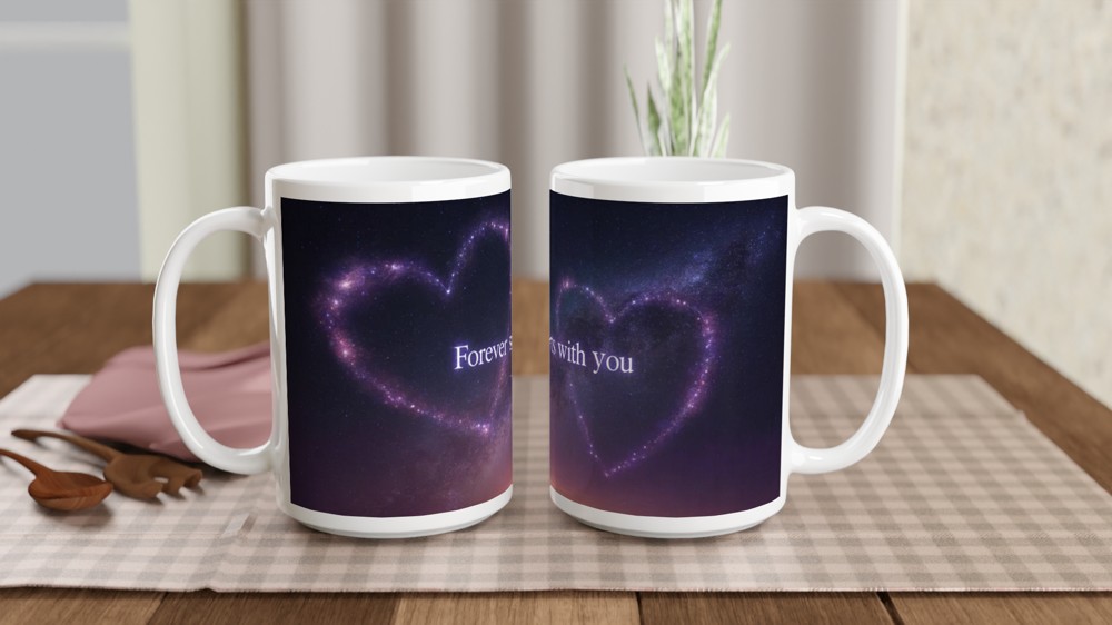 Forever Starts With You Mug | Romantic Starry Night Gift | Anniversary Present for Husband or Wife | Valentines Day Couple Mug — view 2