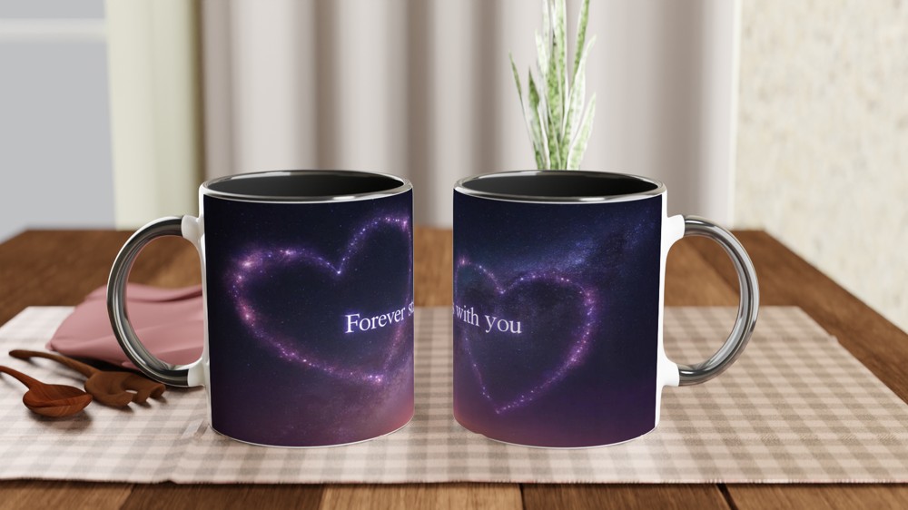 Forever Starts With You Mug | Romantic Starry Night Gift | Anniversary Present for Husband or Wife | Valentines Day Couple Mug — view 9