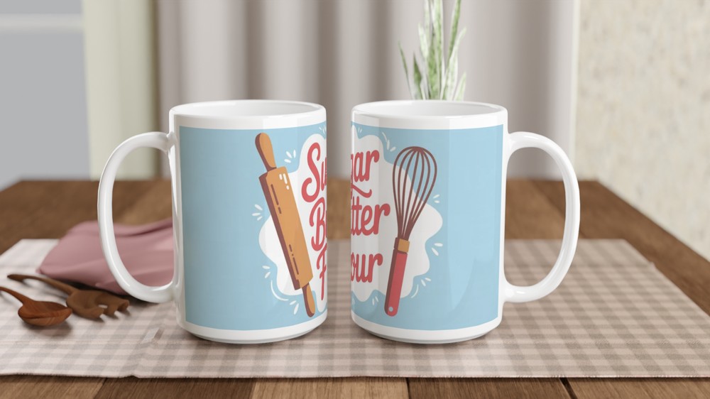 Waitress Musical Mug | Sugar Butter Flour Quote | Theatre Lover Gift | Baking Pie Mug for Best Friend — view 2