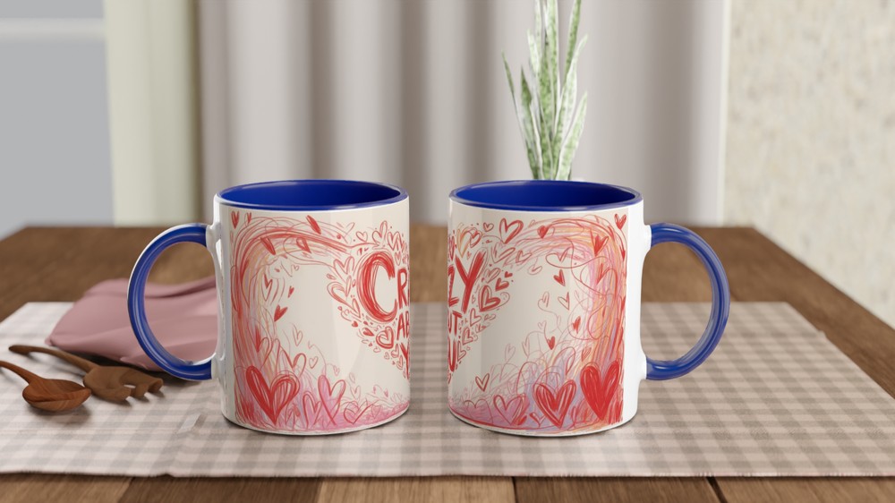 Crazy About You Hearts Doodle Mug — view 4