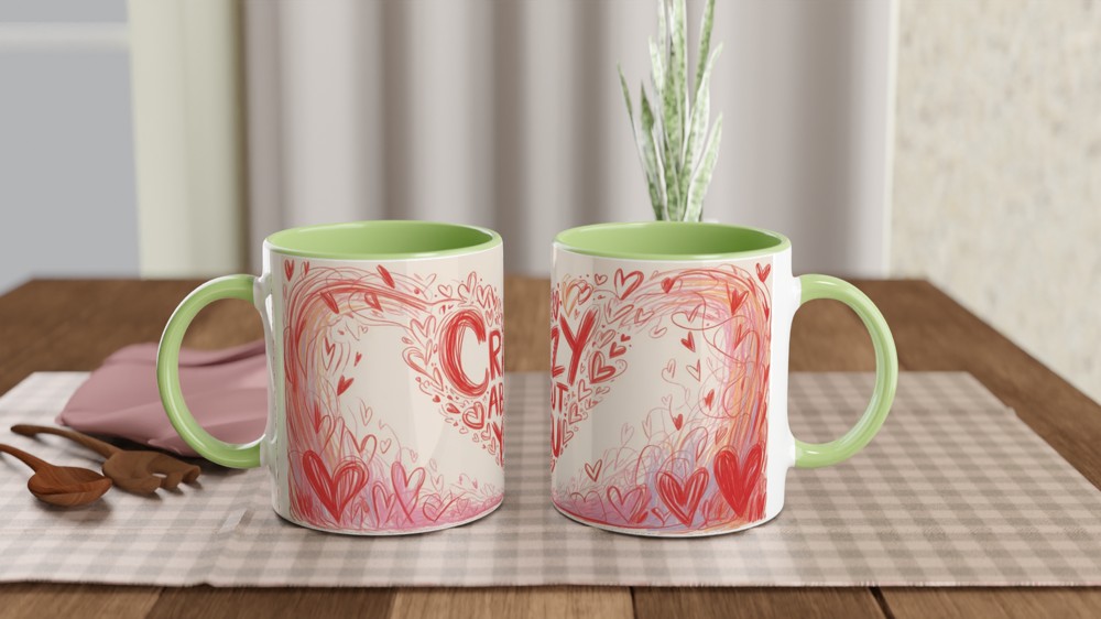 Crazy About You Hearts Doodle Mug — view 5