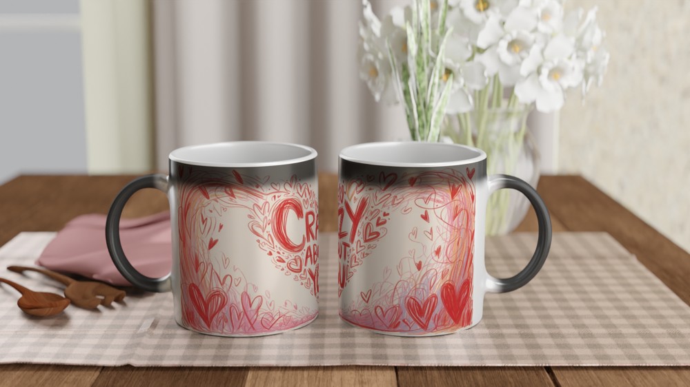 Crazy About You Hearts Doodle Mug — view 3
