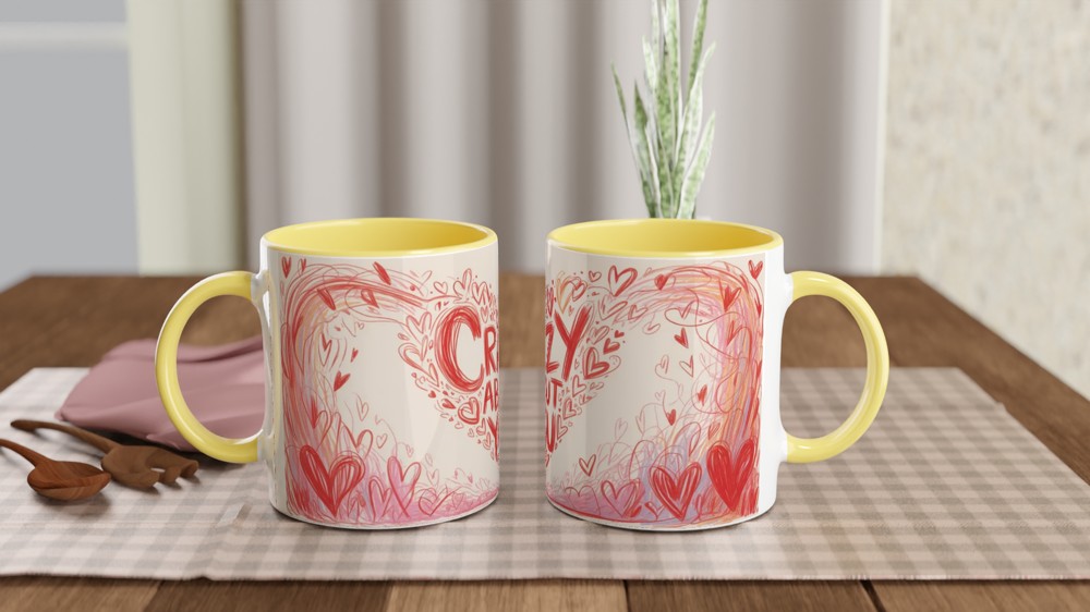 Crazy About You Hearts Doodle Mug — view 8