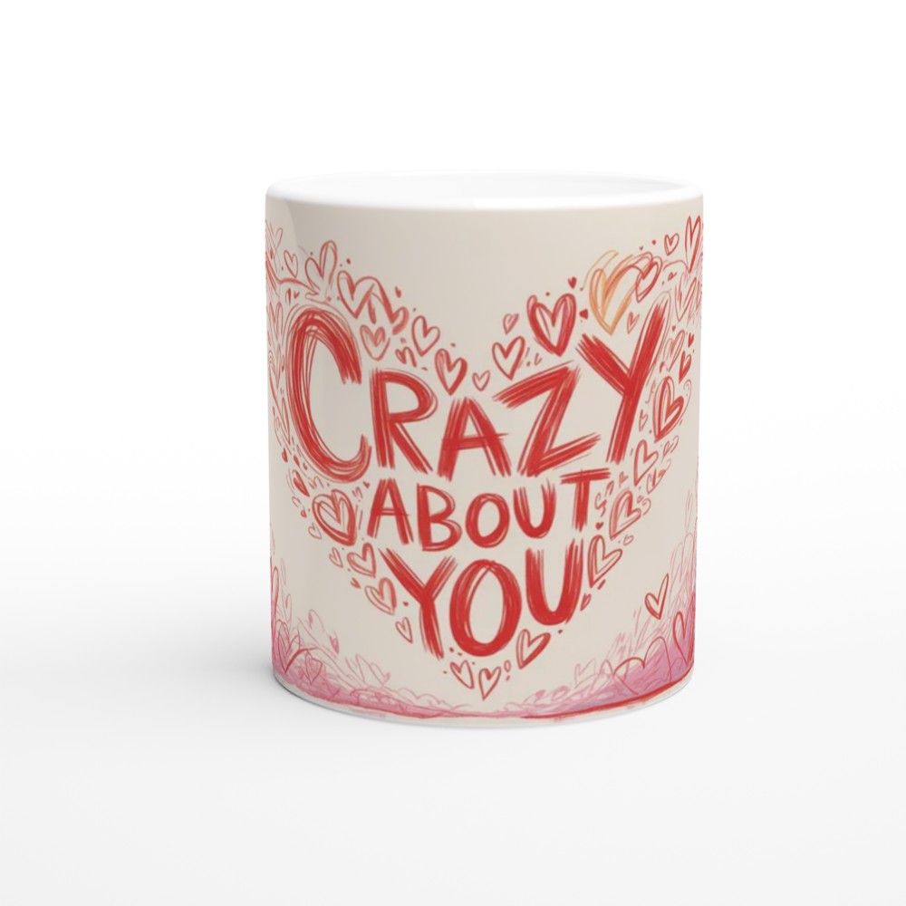 Crazy About You Hearts Doodle Mug — view 11