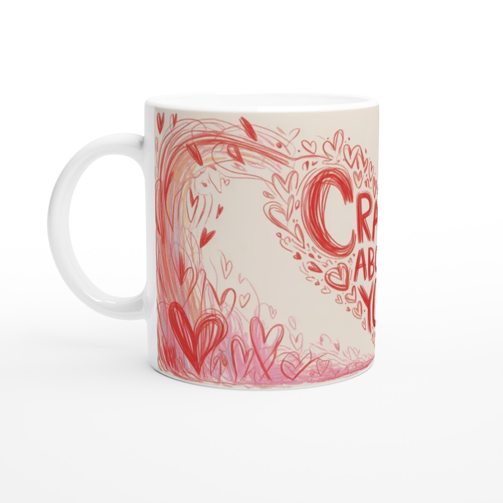 Crazy About You Hearts Doodle Mug — view 10