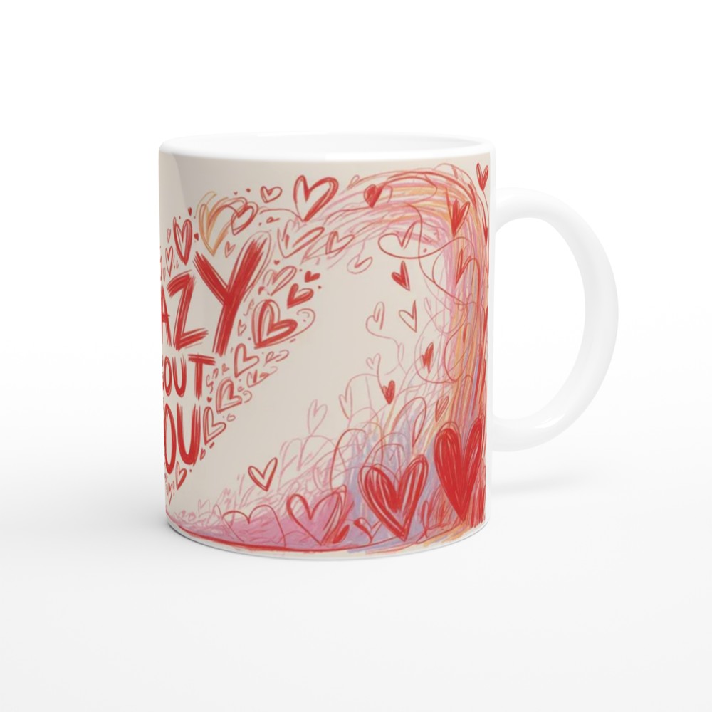 Crazy About You Hearts Doodle Mug — view 12