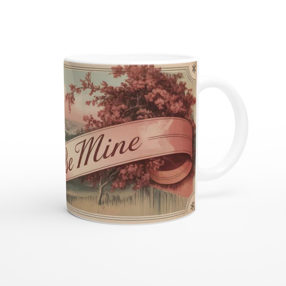 Be Mine Mug | Vintage Postcard Valentine Gift | Romantic Anniversary Present for Her or Him | Retro Love Mug — view 12