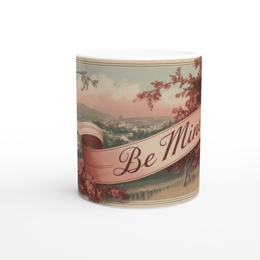 Be Mine Mug | Vintage Postcard Valentine Gift | Romantic Anniversary Present for Her or Him | Retro Love Mug — view 11