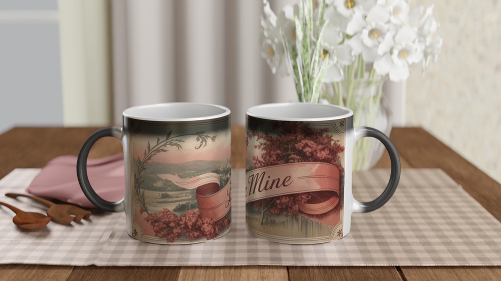 Be Mine Mug | Vintage Postcard Valentine Gift | Romantic Anniversary Present for Her or Him | Retro Love Mug — view 3