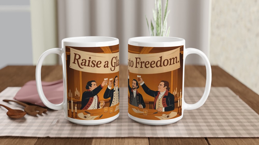 Raise a Glass to Freedom - Colonial Toast Mug — view 2