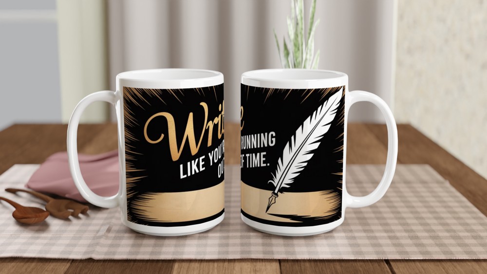 Hamilton Mug | 'Write Like You're Running Out of Time' | Musical Theatre Gift | Graduation Present — view 2