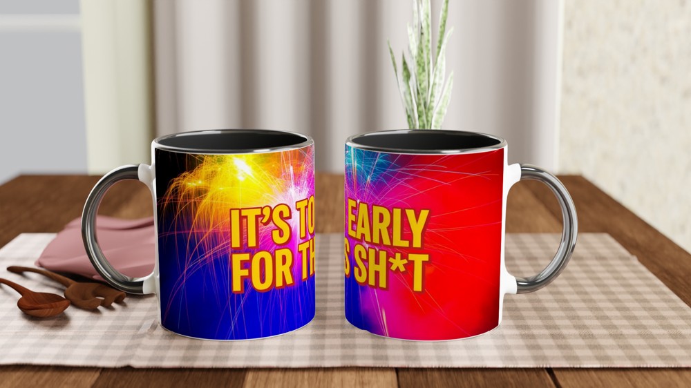 Funny Rude Mug | It's Too Early For This Sh*t | Office Colleague Gift | Best Friend Present | Novelty Coffee Cup — view 9