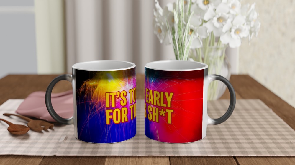 Funny Rude Mug | It's Too Early For This Sh*t | Office Colleague Gift | Best Friend Present | Novelty Coffee Cup — view 3