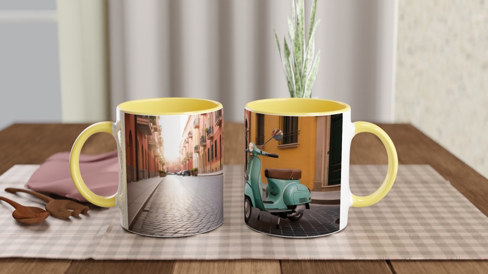 Vespa Mug | Vintage Italian Sunset Design | Retro Scooter Gift for Him or Her | Travel Lover Birthday Present — view 8