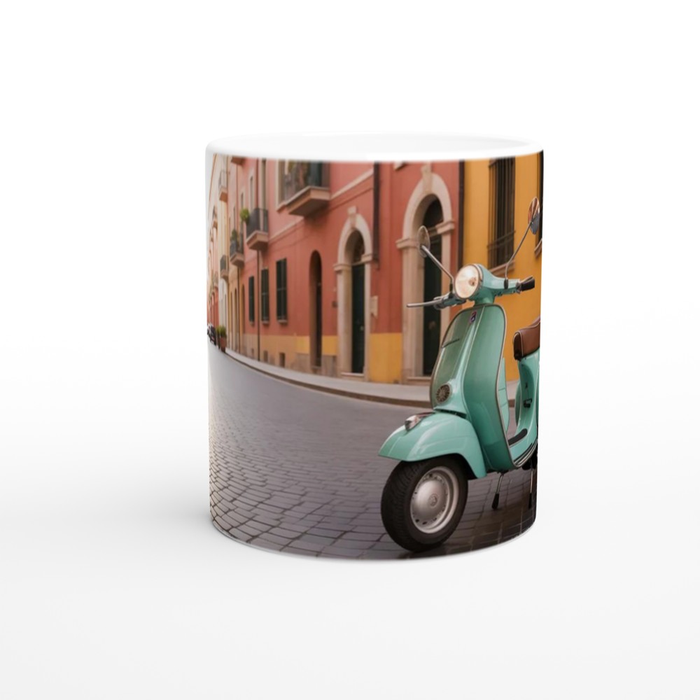 Vespa Mug | Vintage Italian Sunset Design | Retro Scooter Gift for Him or Her | Travel Lover Birthday Present — view 11