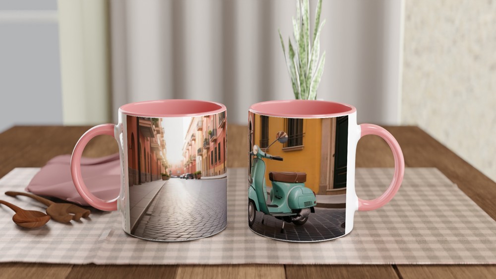 Vespa Mug | Vintage Italian Sunset Design | Retro Scooter Gift for Him or Her | Travel Lover Birthday Present — view 6