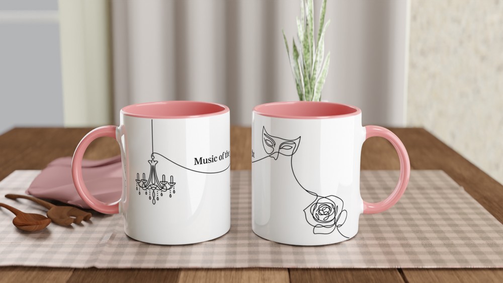 Music of the Night Mug | Phantom of the Opera Gift | Musical Theatre Present | Chandelier and Mask Ceramic Cup | Theatre Lover Gift — view 6