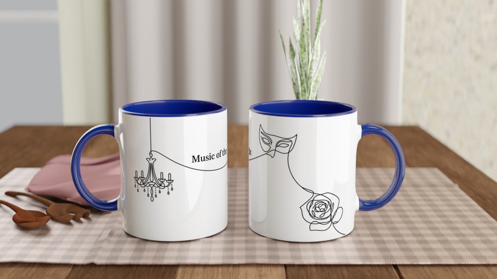 Music of the Night Mug | Phantom of the Opera Gift | Musical Theatre Present | Chandelier and Mask Ceramic Cup | Theatre Lover Gift — view 4
