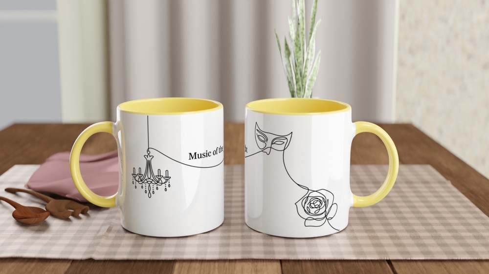 Music of the Night Mug | Phantom of the Opera Gift | Musical Theatre Present | Chandelier and Mask Ceramic Cup | Theatre Lover Gift — view 8