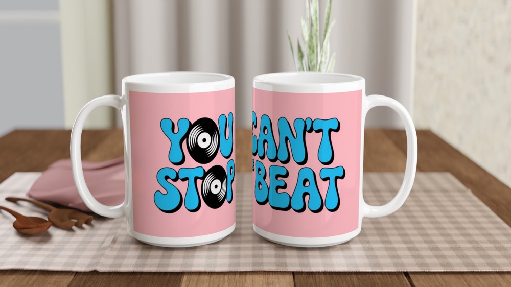 Hairspray Mug | You Can't Stop The Beat Quote | Musical Theatre Gift | Retro 60s Theatre Lover Present — view 2