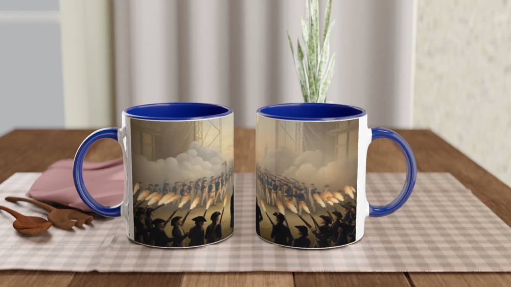 American Revolutionary War Battle Scene Mug — view 4