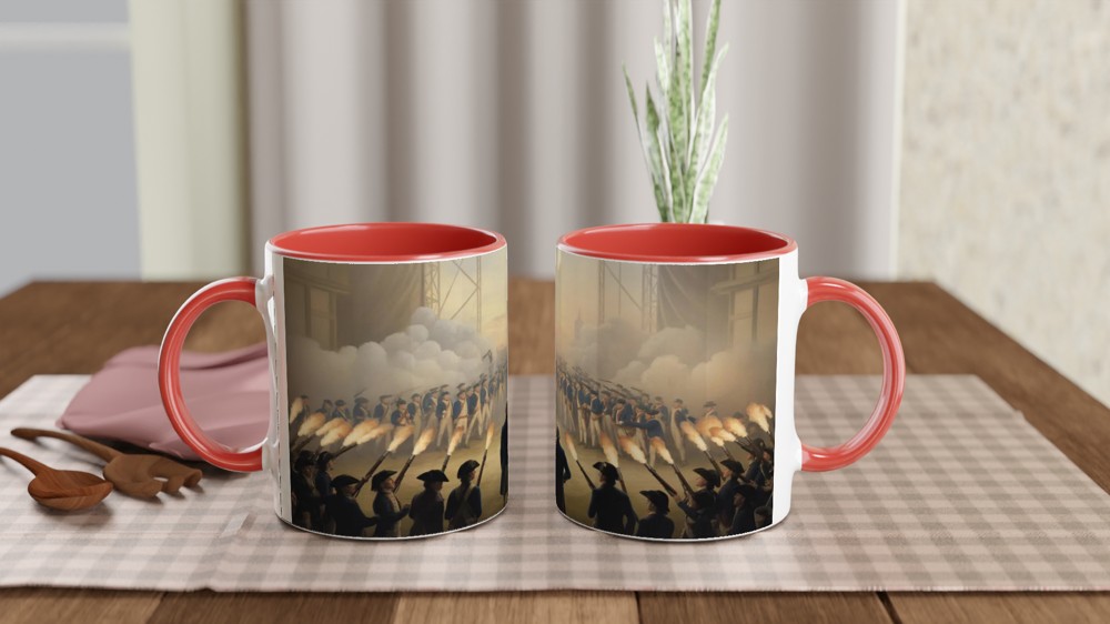 American Revolutionary War Battle Scene Mug — view 7