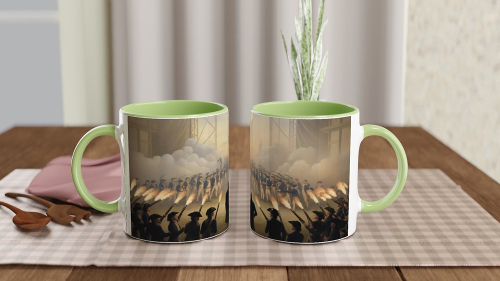 American Revolutionary War Battle Scene Mug — view 5
