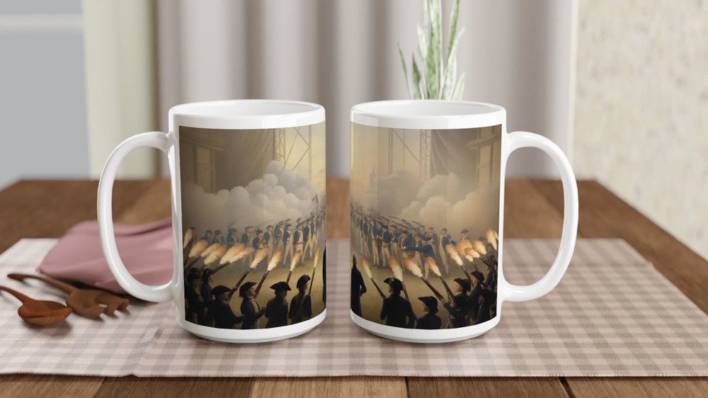 American Revolutionary War Battle Scene Mug — view 2