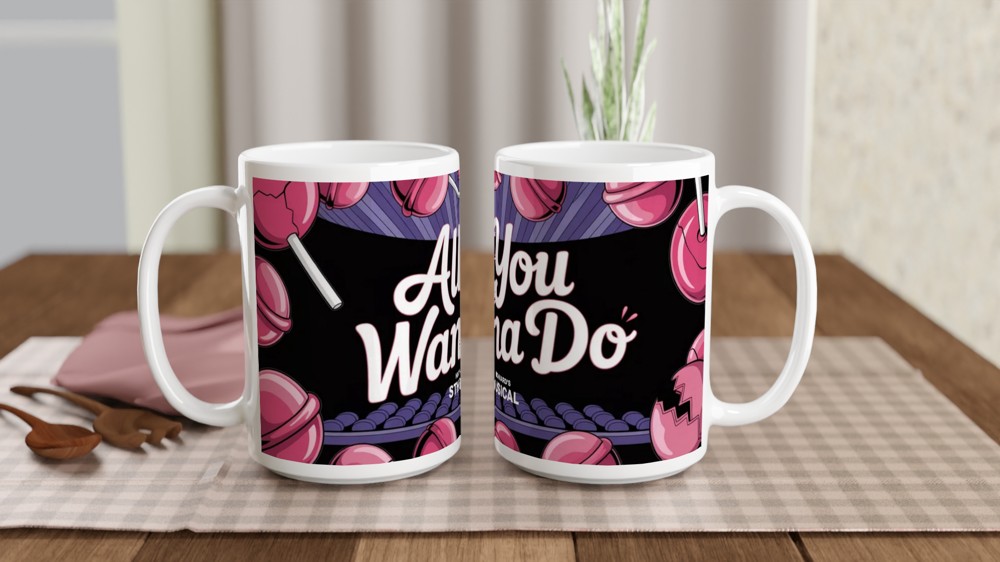 Six the Musical Mug | Katherine Howard Pink Lollipop Design | Musical Theatre Gift | West End Present for Her — view 2
