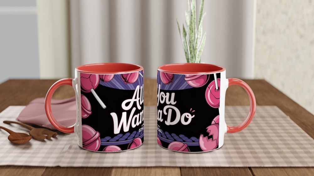 Six the Musical Mug | Katherine Howard Pink Lollipop Design | Musical Theatre Gift | West End Present for Her — view 7
