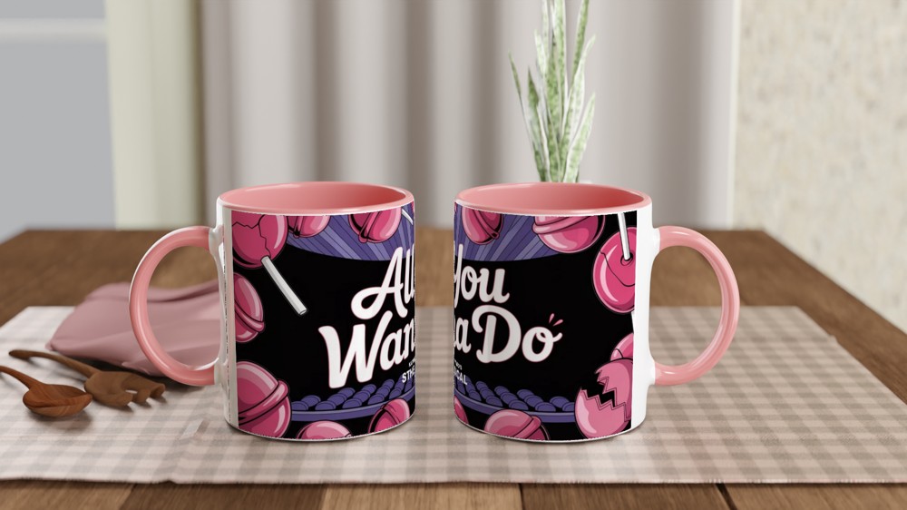 Six the Musical Mug | Katherine Howard Pink Lollipop Design | Musical Theatre Gift | West End Present for Her — view 6