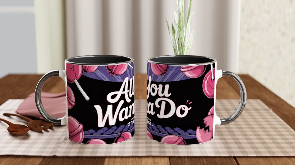 Six the Musical Mug | Katherine Howard Pink Lollipop Design | Musical Theatre Gift | West End Present for Her — view 9
