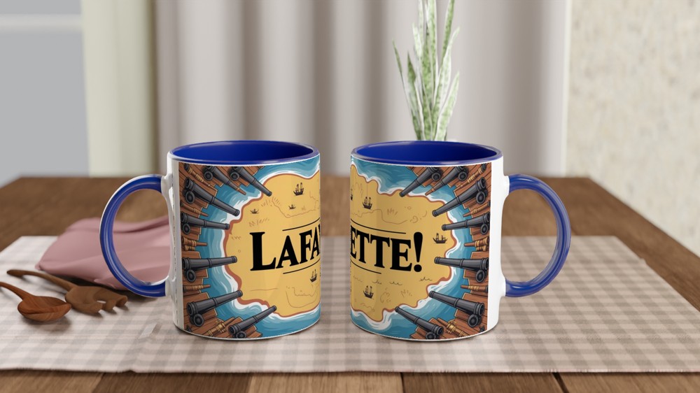 Hamilton Mug | Guns and Ships Lafayette Quote | Musical Theatre Gift | Theatre Lover Present — view 4