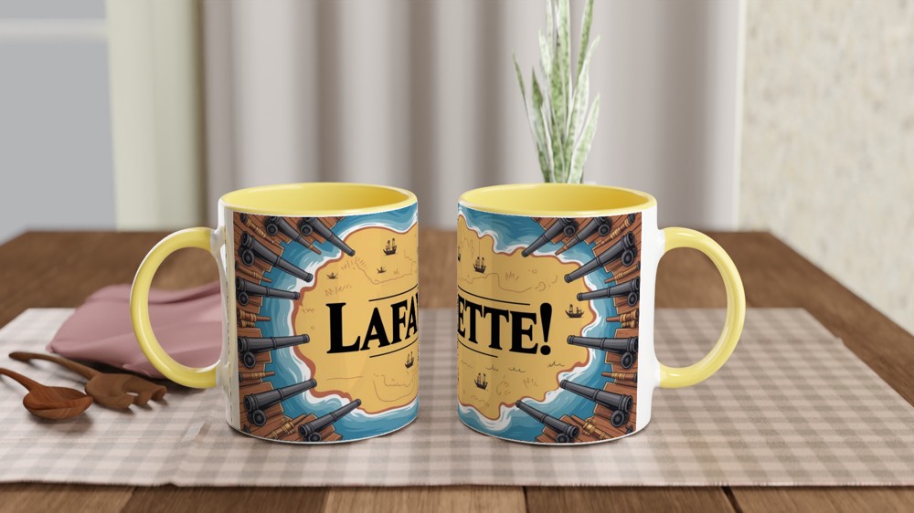 Hamilton Mug | Guns and Ships Lafayette Quote | Musical Theatre Gift | Theatre Lover Present — view 8