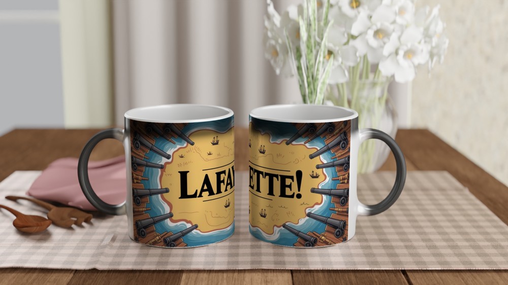 Hamilton Mug | Guns and Ships Lafayette Quote | Musical Theatre Gift | Theatre Lover Present — view 3
