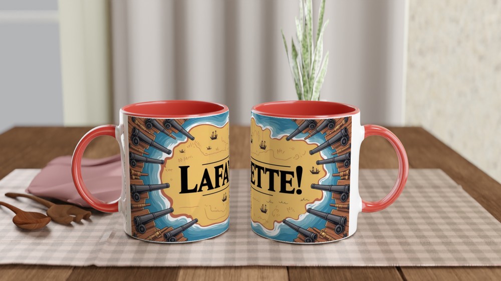 Hamilton Mug | Guns and Ships Lafayette Quote | Musical Theatre Gift | Theatre Lover Present — view 7