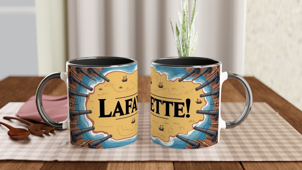 Hamilton Mug | Guns and Ships Lafayette Quote | Musical Theatre Gift | Theatre Lover Present — view 9