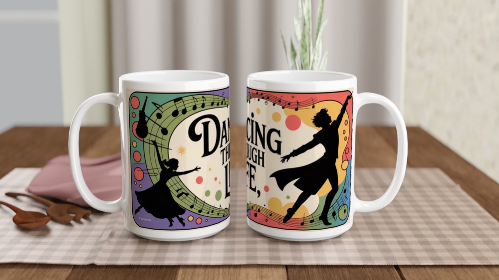 Wicked Dancing Through Life Mug | Musical Theatre Gift | Fiyero Quote Present | Green Musical Fan Gift — view 2