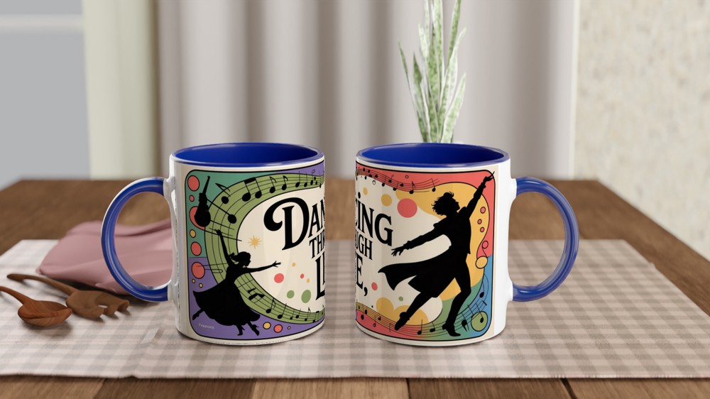 Wicked Dancing Through Life Mug | Musical Theatre Gift | Fiyero Quote Present | Green Musical Fan Gift — view 4