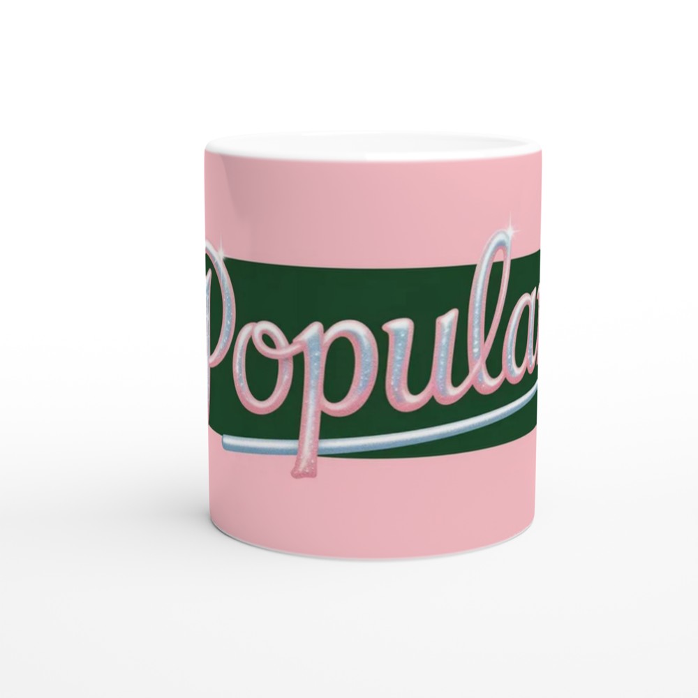 Wicked Musical Mug | Popular Song Quote Gift | Theatre Lover Present | Pink and Green Glinda Mug — view 11