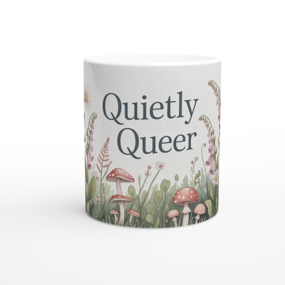 Quietly Queer Mug | Cottagecore Botanical Gift | LGBTQ Pride Wildflower Cup | Present for Best Friend — view 11