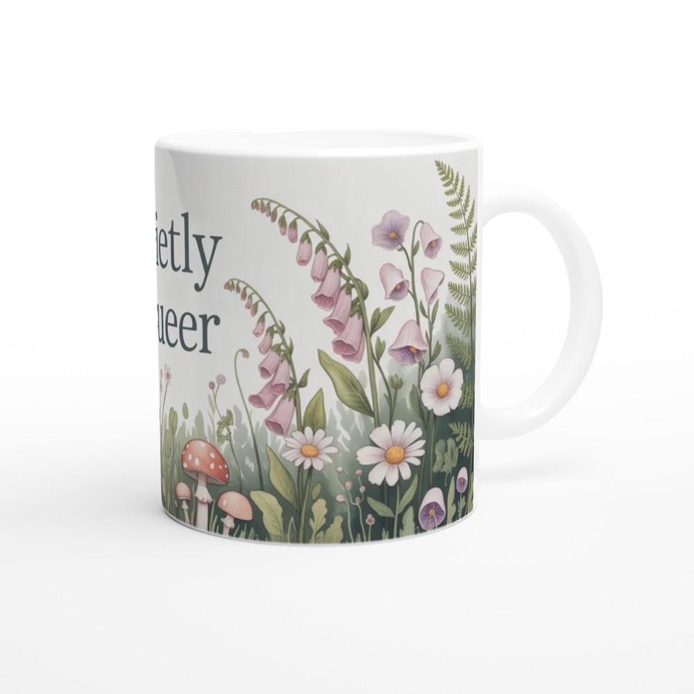 Quietly Queer Mug | Cottagecore Botanical Gift | LGBTQ Pride Wildflower Cup | Present for Best Friend — view 12