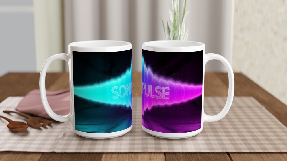 K-Pop Soundwave Mug | Sonic Pulse Neon Design | Music Lover Gift | Birthday Present for Best Friend — view 2
