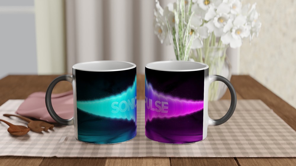 K-Pop Soundwave Mug | Sonic Pulse Neon Design | Music Lover Gift | Birthday Present for Best Friend — view 3