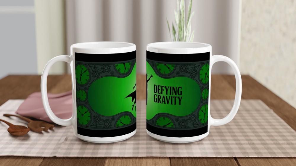 Wicked Defying Gravity Mug | Elphaba Silhouette Theatre Gift | Musical Theatre Mug for Her | West End Musical Fan Present — view 2
