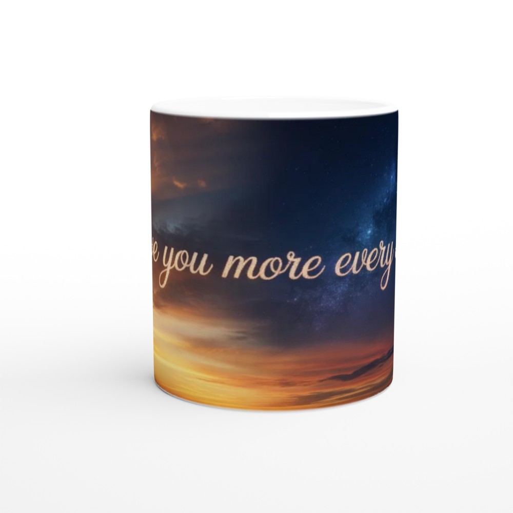Love You More Every Day Sunset & Night Sky Mug — view 11